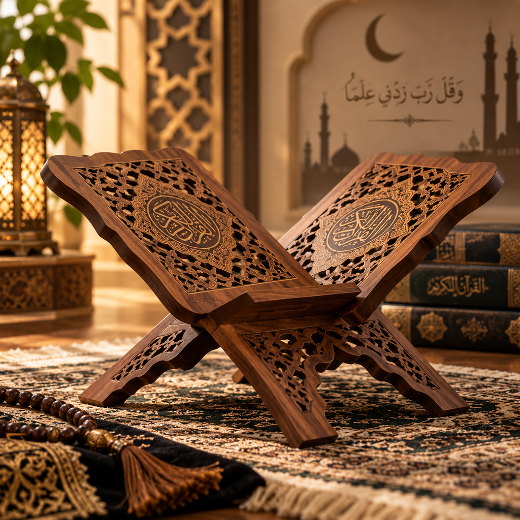 حامل مصحف خشبي مزخرف